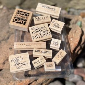 Stampin' Up Ink Stamp Set 12 All Holidays Christmas Easter Halloween Peace Hugs